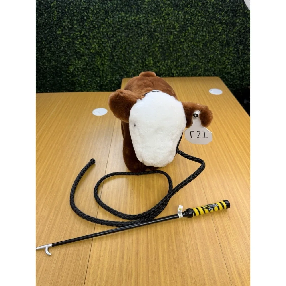 Little Buster Toys Medium Cow Plush With Show Stick Made In USA